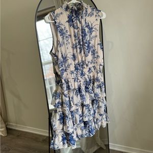 Express Beige and Blue Sleeveless Dress